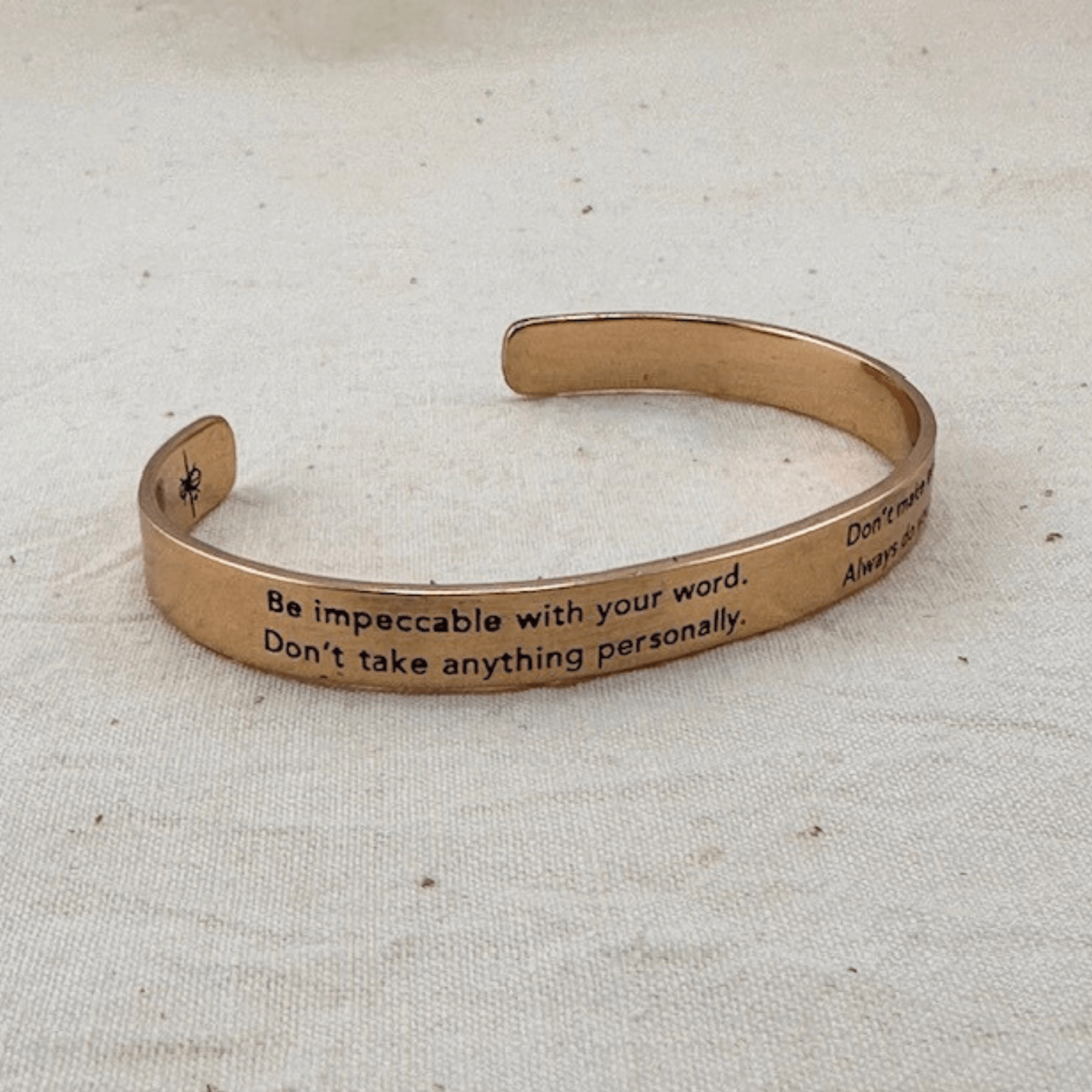 Jewelry Evolution Bracelet The Four Agreements Narrow Modern Cuff