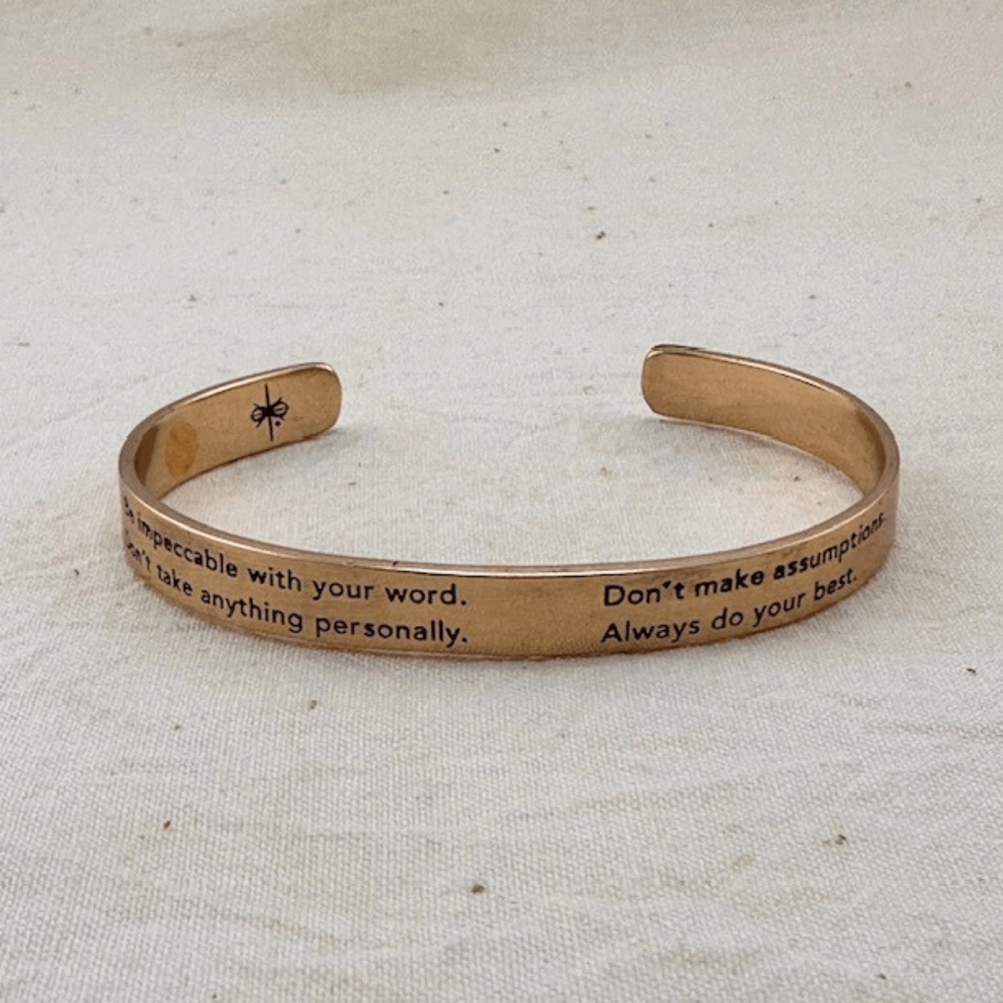 Jewelry Evolution Bracelet The Four Agreements Narrow Modern Cuff