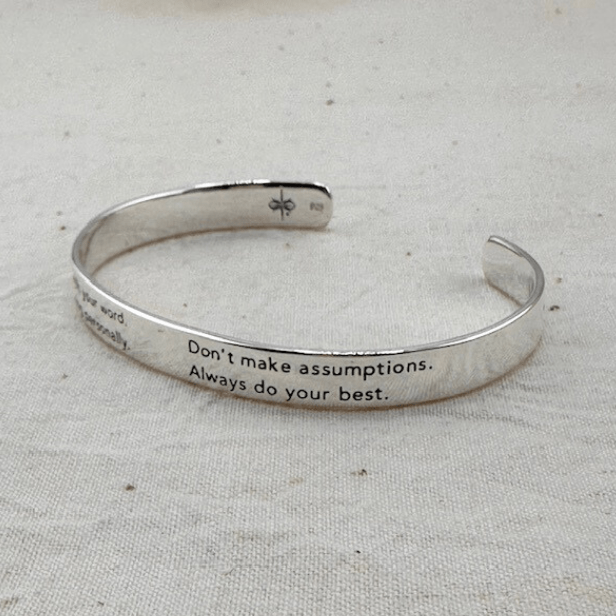 Jewelry Evolution Bracelet The Four Agreements Narrow Modern Cuff