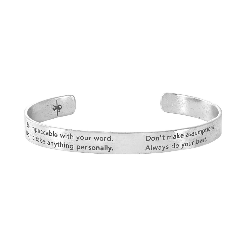 Jewelry Evolution Bracelet The Four Agreements Narrow Modern Cuff