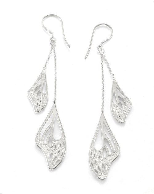 Jewelry Evolution Earrings Freedom Butterfly Wing Earrings in Sterling Silver