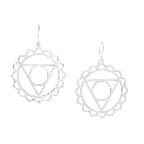 Jewelry Evolution Earrings Throat Chakra Earrings in Sterling Silver