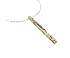 Jewelry Evolution Necklace 20-18-16" / Brass The Four Agreements Bar Necklace