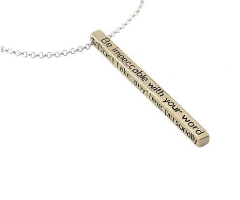 Jewelry Evolution Necklace 20-18-16" / Bronze The Four Agreements Bar Necklace