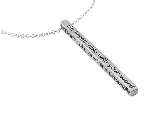 Jewelry Evolution Necklace 20-18-16" / Sterling Silver The Four Agreements Bar Necklace