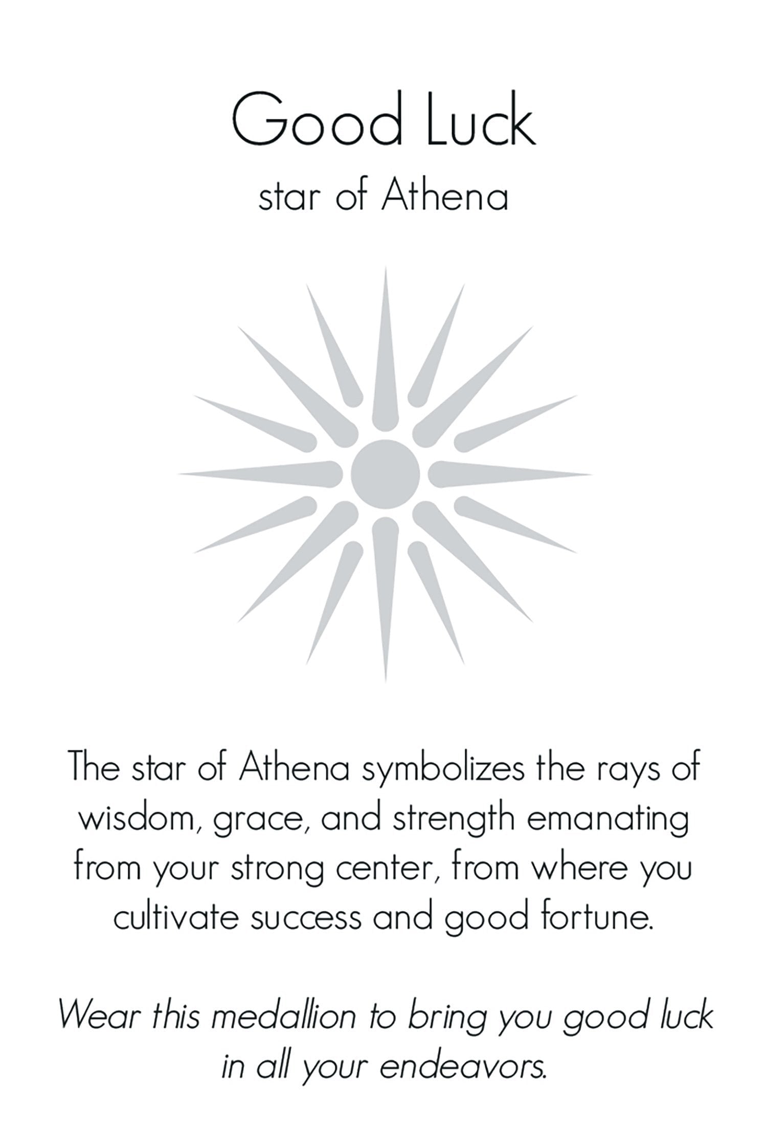 Jewelry Evolution Necklace Athena's Star "Good Luck" Journey Talisman in Bronze