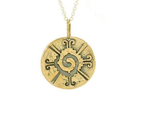 Jewelry Evolution Necklace Pendant Only (no chain) / Brass The Four Agreements Hunab-Ku Pendant