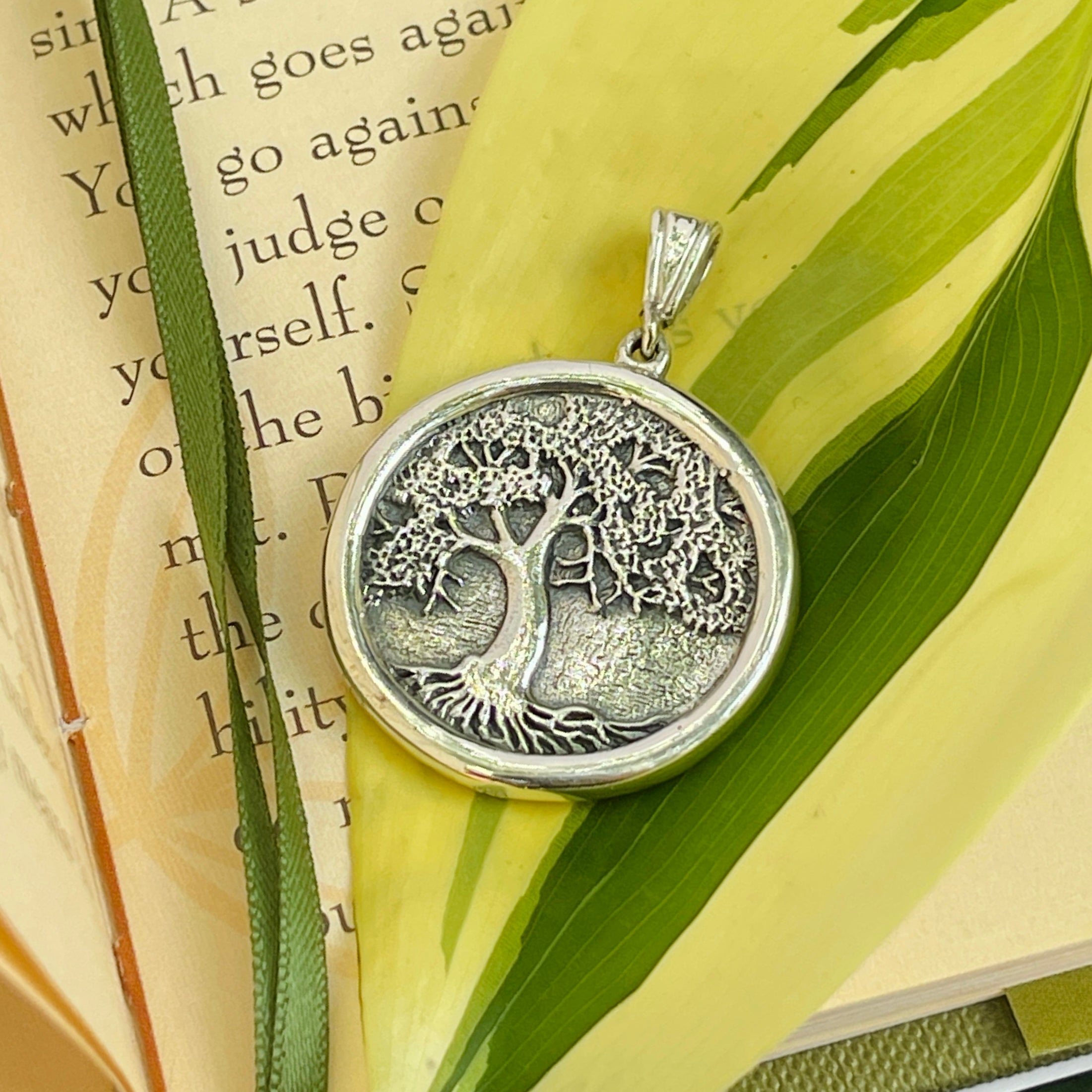 Jewelry Evolution Necklace Pendant Only / Sterling Silver The Four Agreements Tree of Life Medallion