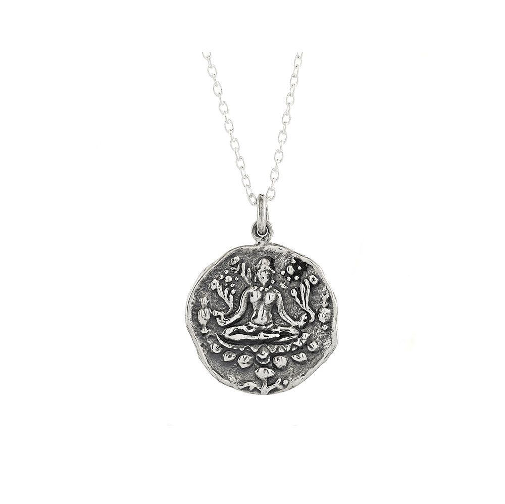 Jewelry Evolution Necklace Silver Coin Lakshmi Abundance Journey Talisman Necklace