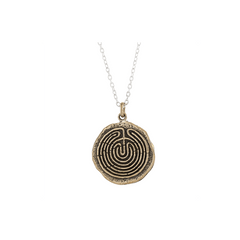 Jewelry Evolution Necklace Solid Bronze Coin Labyrinth Journey Talisman Necklace