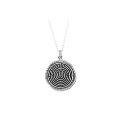 Jewelry Evolution Necklace Sterling Silver Coin Labyrinth Journey Talisman Necklace