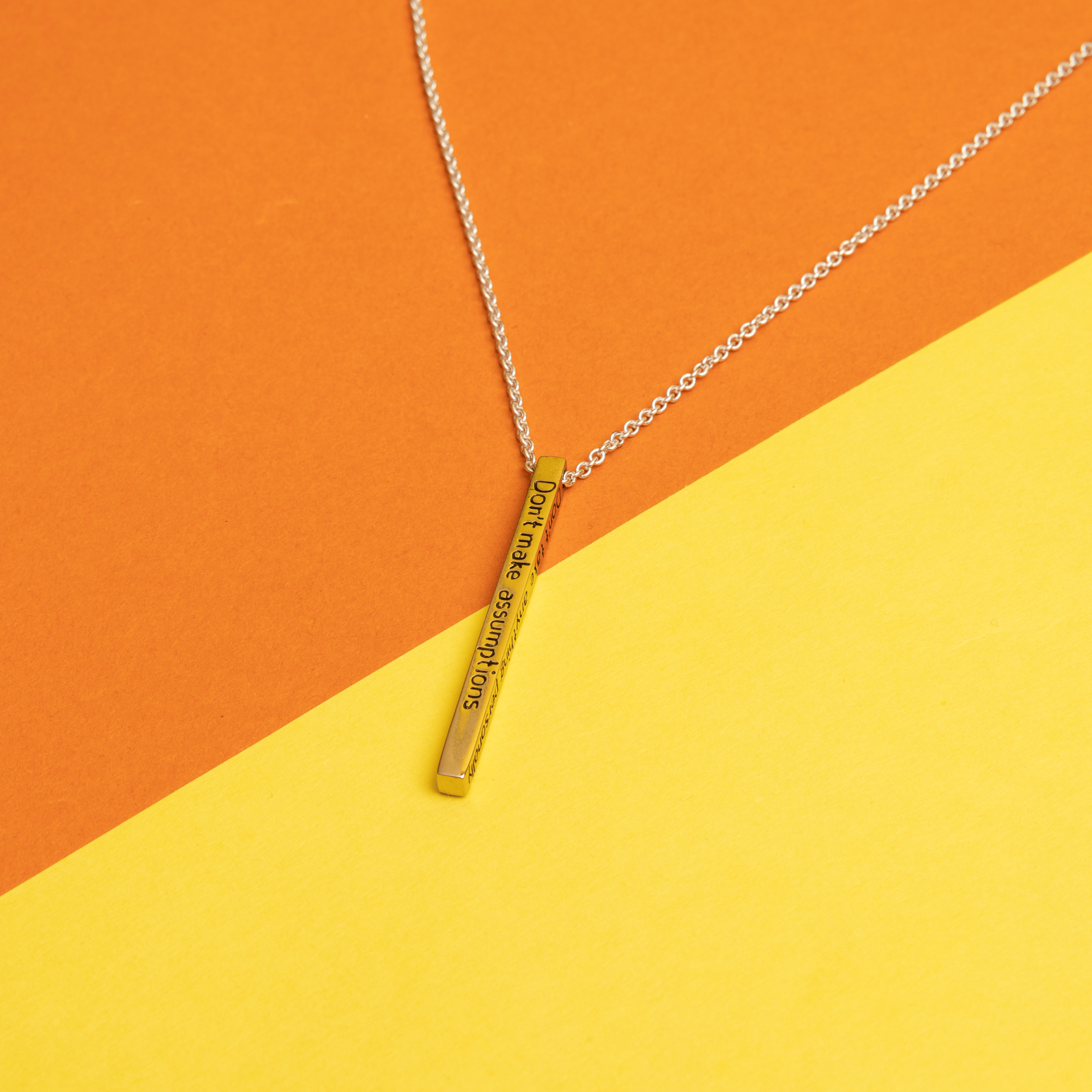 Jewelry Evolution Necklace The Four Agreements Bar Necklace