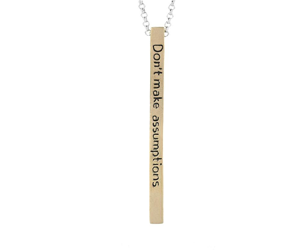Jewelry Evolution Necklace The Four Agreements Bar Necklace