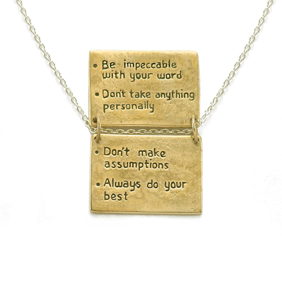 Jewelry Evolution Necklace The Four Agreements Book Necklace