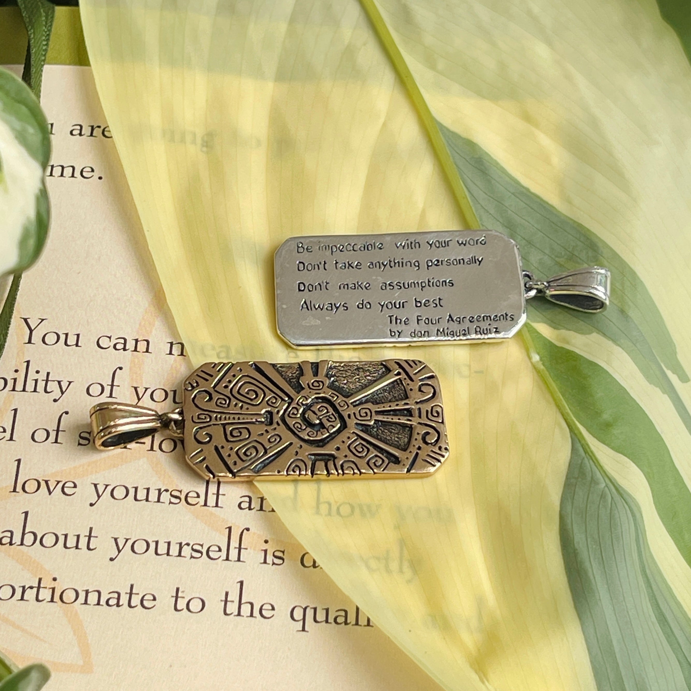 The Four Agreements Oneness Hunab-Ku Dogtag Pendant – Jewelry