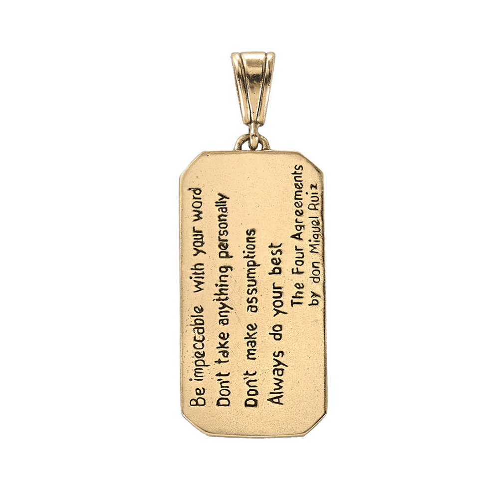 Jewelry Evolution Necklace The Four Agreements Oneness Hunab-Ku Dogtag Pendant