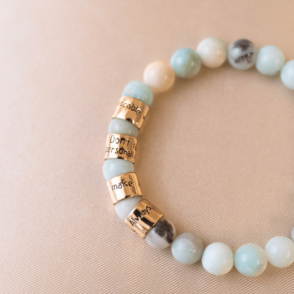 Magnetic double bracelet for integrity and inner strength Amazonite