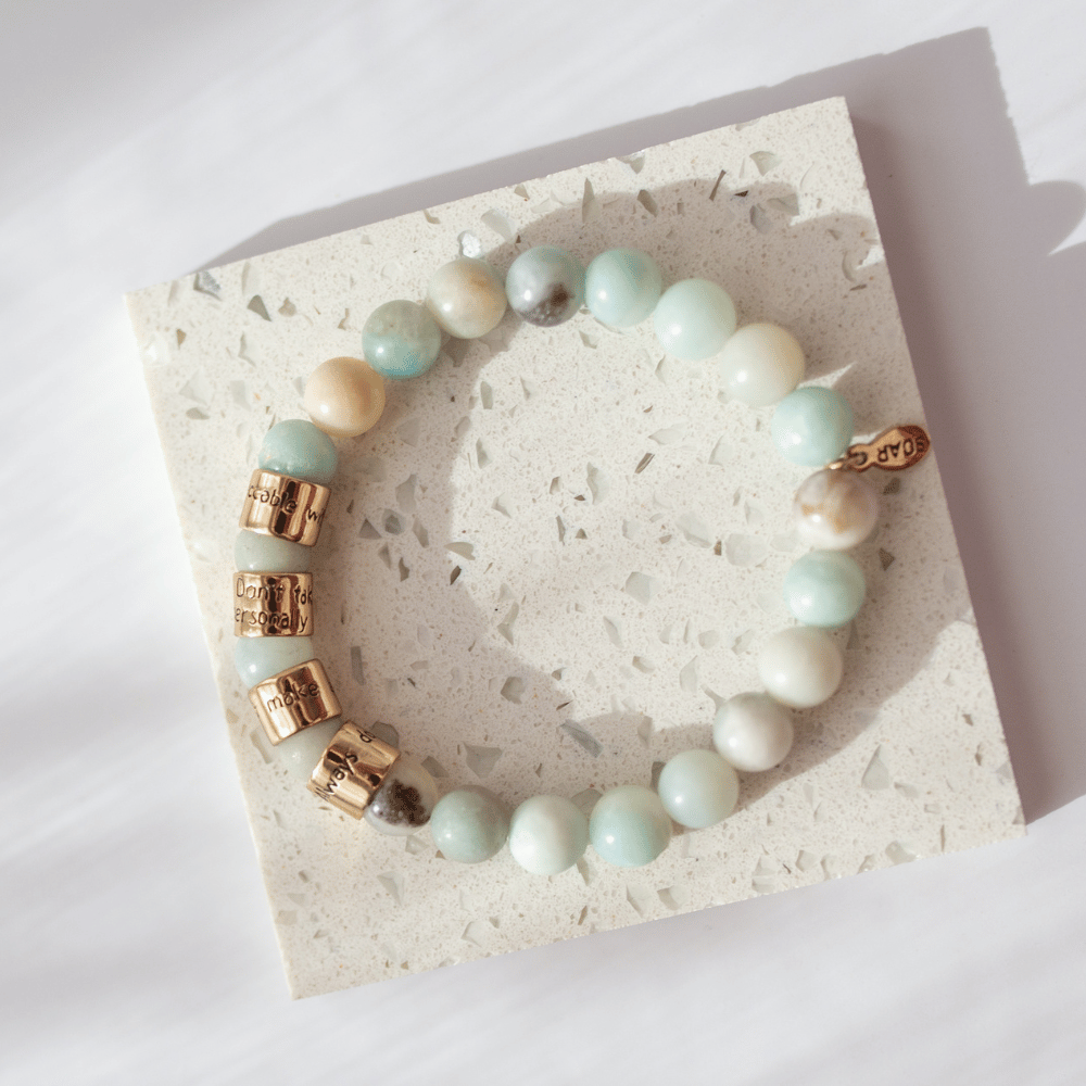 Jewelry Evolution8 Bracelet The Four Agreements Amazonite Beaded Bracelet